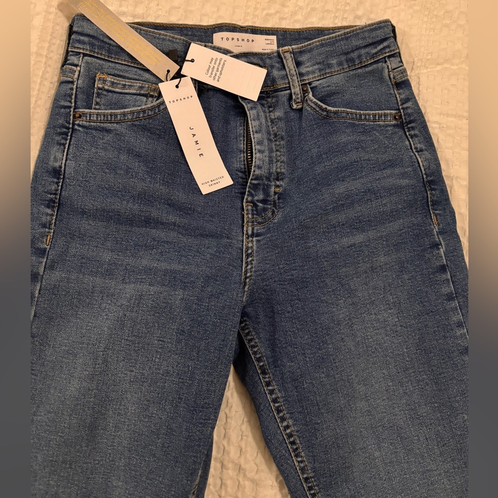 Topshop JAMIE Classic Blue Straight Leg Jeans